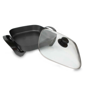 Sarten electrico cuadrado 30x30 cms con tapa vidrio Home Elements 2 Sarten electrico cuadrado 30x30 cms con tapa vidrio Home Elements